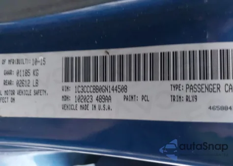 2016 Chrysler 200 S из США, поврежденный, VIN 1C3CCCBB0GN144508